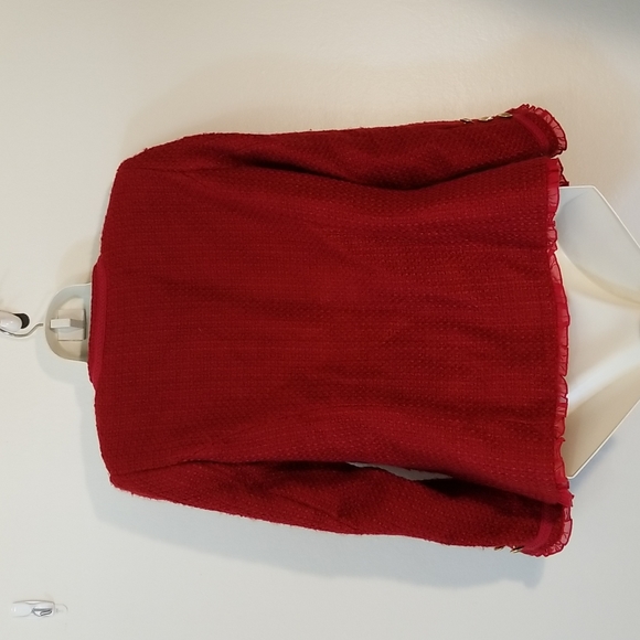 Retro Joan Rivers Red Boucle Jacket Sz 4 - Picture 5 of 8